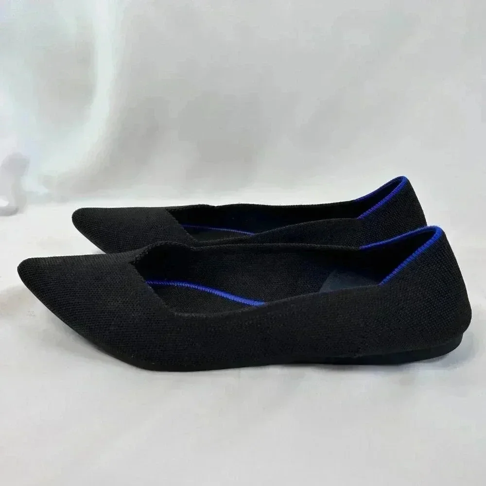 Rothy’s The Point Size 10.5 Pointed Toe Flat Black Knit